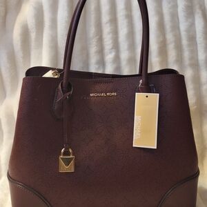 Michael Kors Burgundy Tote Bag